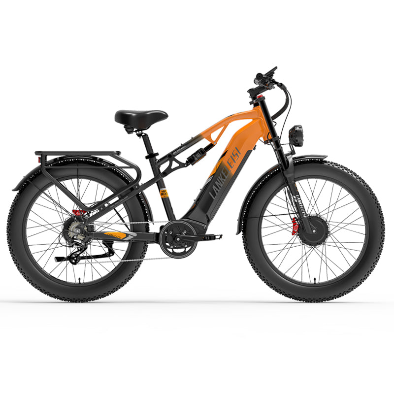 LANKELEISI MG800 Max 2000W dvigubas variklis, 26 colių visureigis riebios padangos elektrinis dviratis