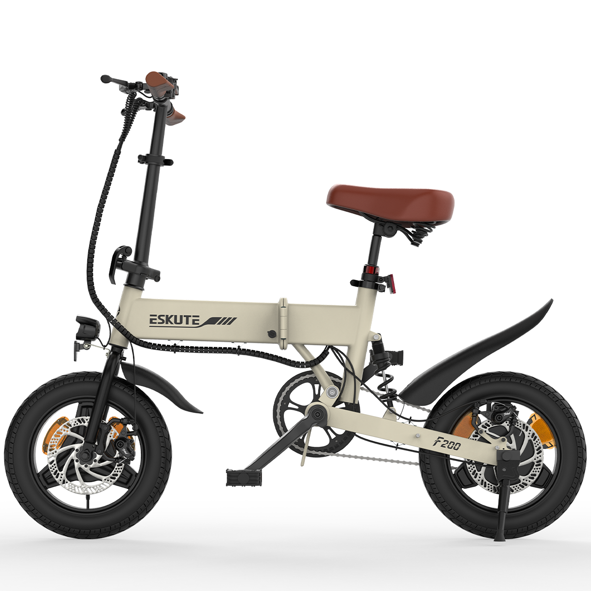 ESKUTE F200 Mini 14 colių padangų elektrinis sulankstomas dviratis