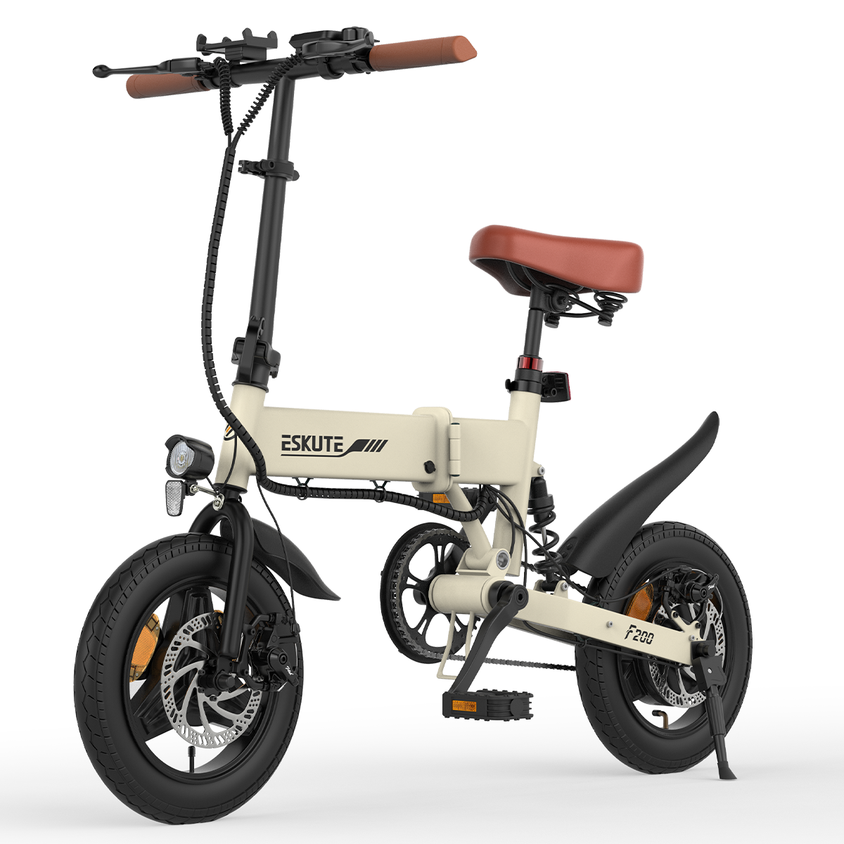 ESKUTE F200 Mini 14 colių padangų elektrinis sulankstomas dviratis