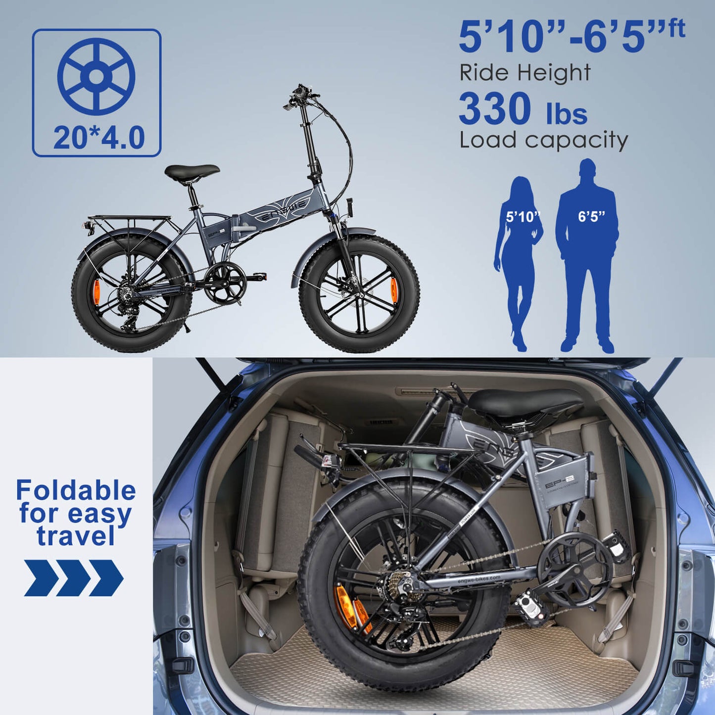 ENGWE EP-2 Pro sulankstomas elektrinis dviratis 120km