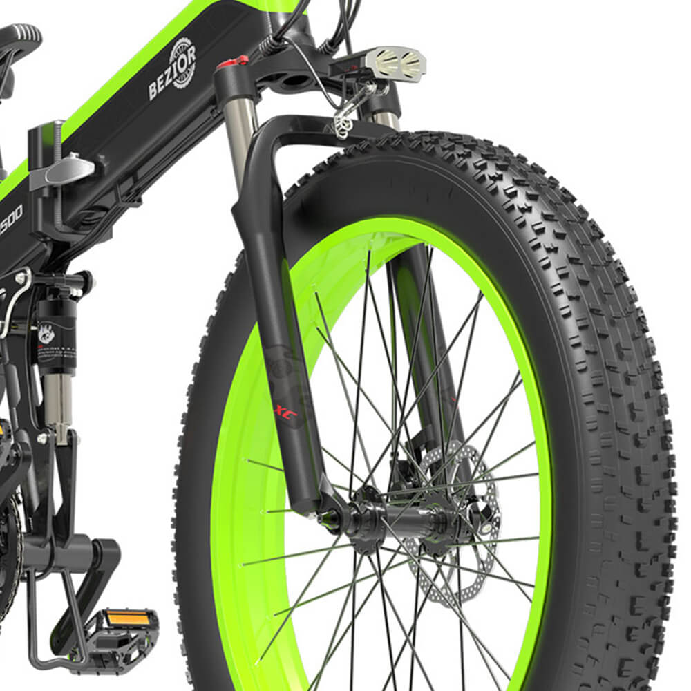 Bezior X1500 1500W sulankstomas kalnų elektrinis dviratis 100km 45km/val.