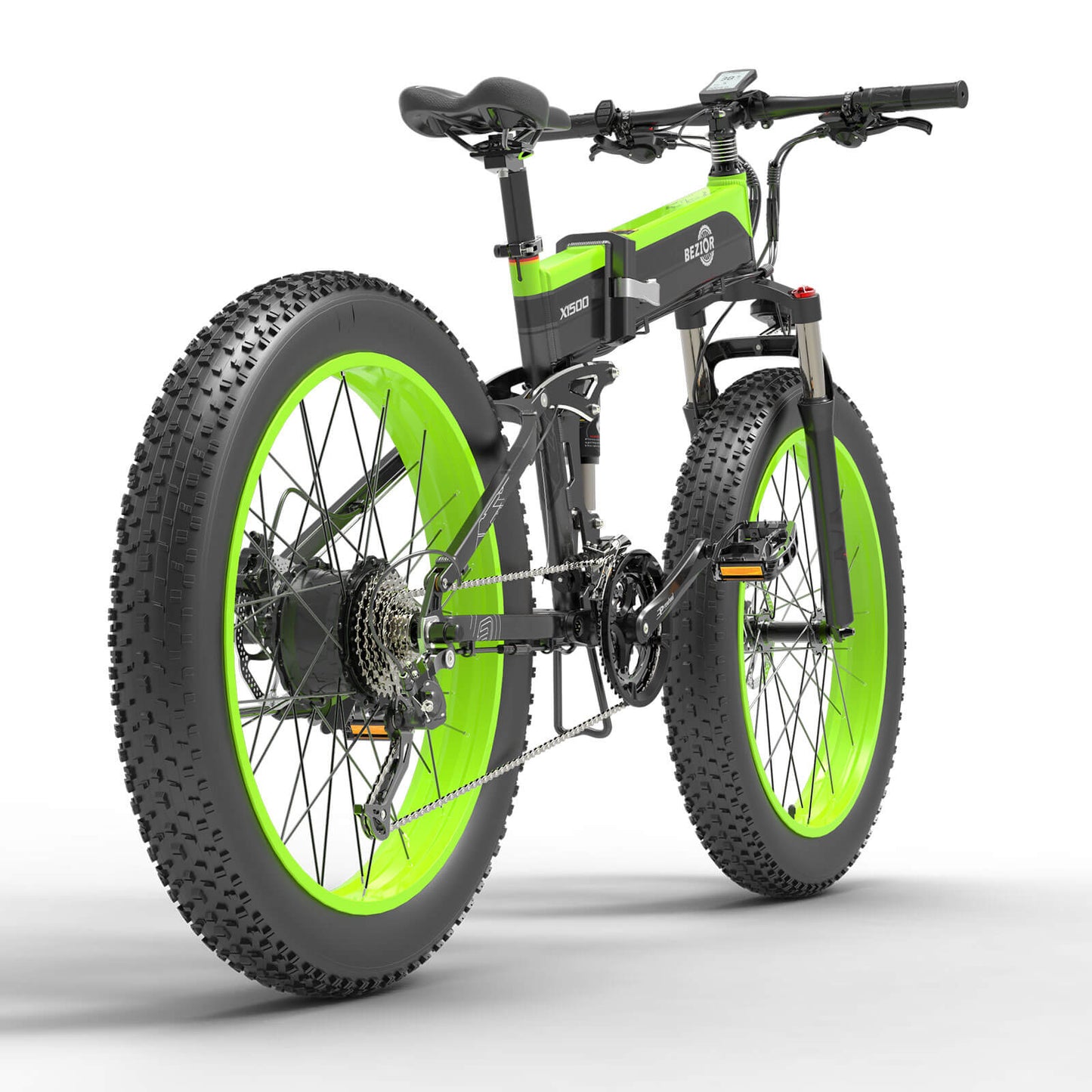 Bezior X1500 1500W sulankstomas kalnų elektrinis dviratis 100km 45km/val.