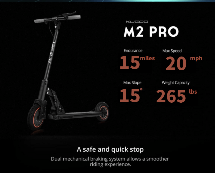 KUGOO M2 Pro 350W sulankstomas elektrinis paspirtukas