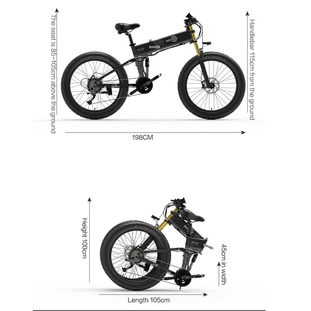 Bezior X Plus 1500W  elektrinis dviratis 130km 40km/val.