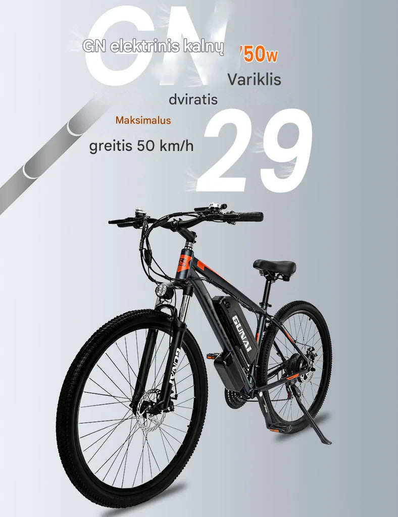 GUNAI GN29 750W ilgalaikis nuotolis elektrinis kalnų dviratis