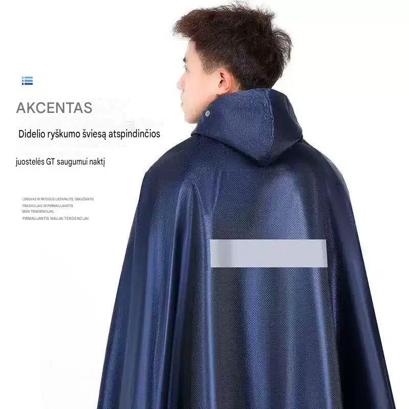 Vientisas lietpaltis elektriniam dviračiui, skirtas vienam vairuotojui