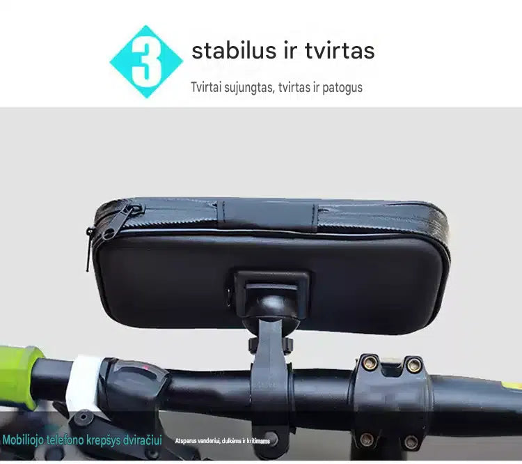 Vandeniui atsparus telefono laikiklio krepšys elektriniam dviračiui ir motociklui