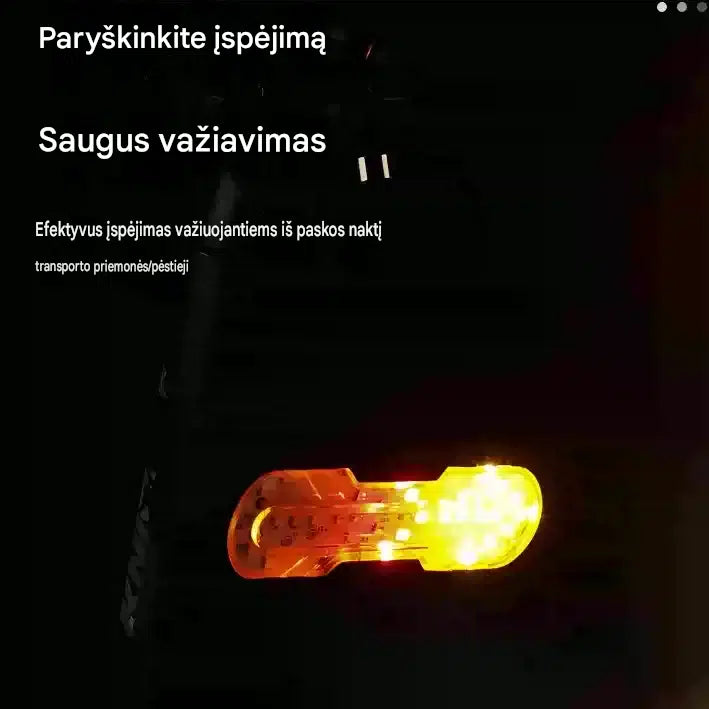 USB įkraunamas posūkių galinis žibintas
