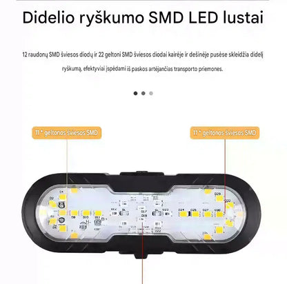 USB įkraunamas posūkių galinis žibintas
