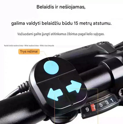 USB įkraunamas posūkių galinis žibintas