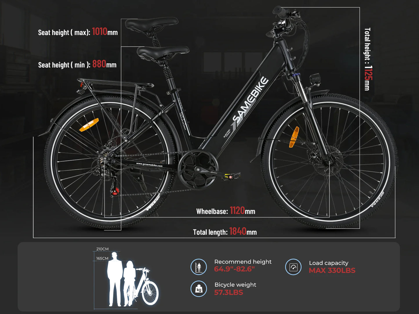 SAMEBIKE RS-A01 Pro 500W miesto elektrinis dviratis