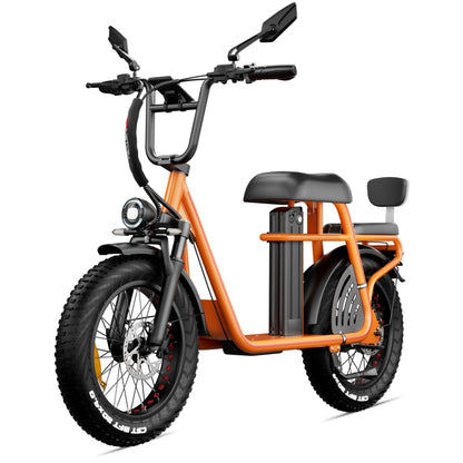 Drvetion ET20 oranžinis elektrinis dviratis iš priekio