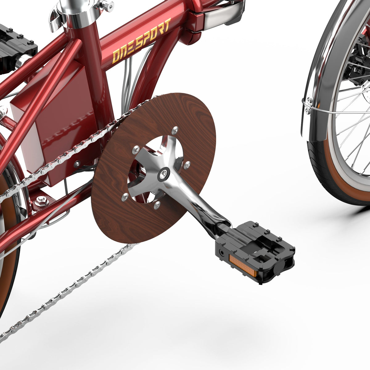 ONESPORT OT02 Pro pedalų ir rėmo detalė