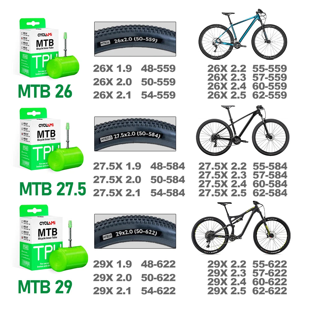 Ultralight MTB TPU Vidinė Padanga 26/27.5/29" – Presta Vožtuvas