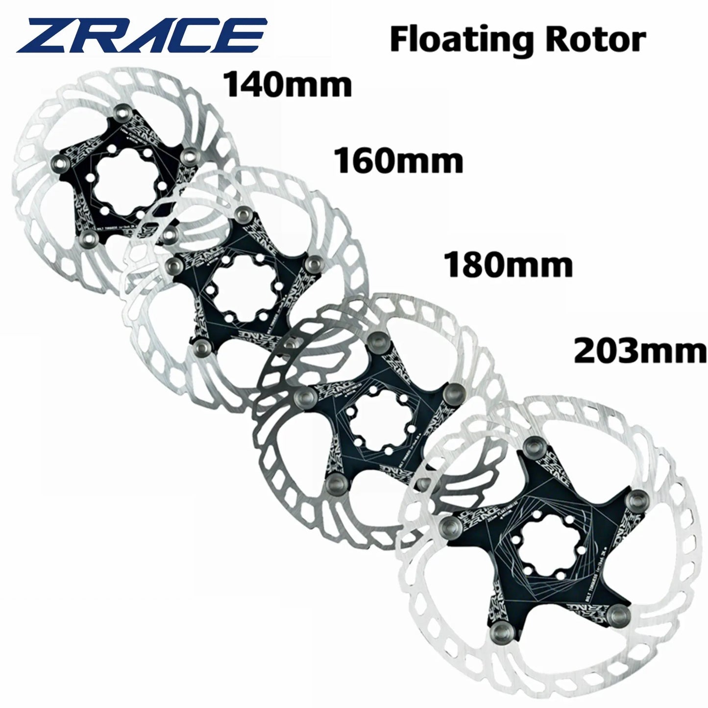 ZRACE Plaukiojantis Diskinis Stabdžių Rotorius – 140 / 160 / 180 / 203 mm