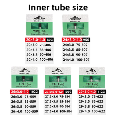 Ultralight TPU Dviračio Vidinė Padanga – 20" 24" 26" 27.5" 29" x 3.0–4.0