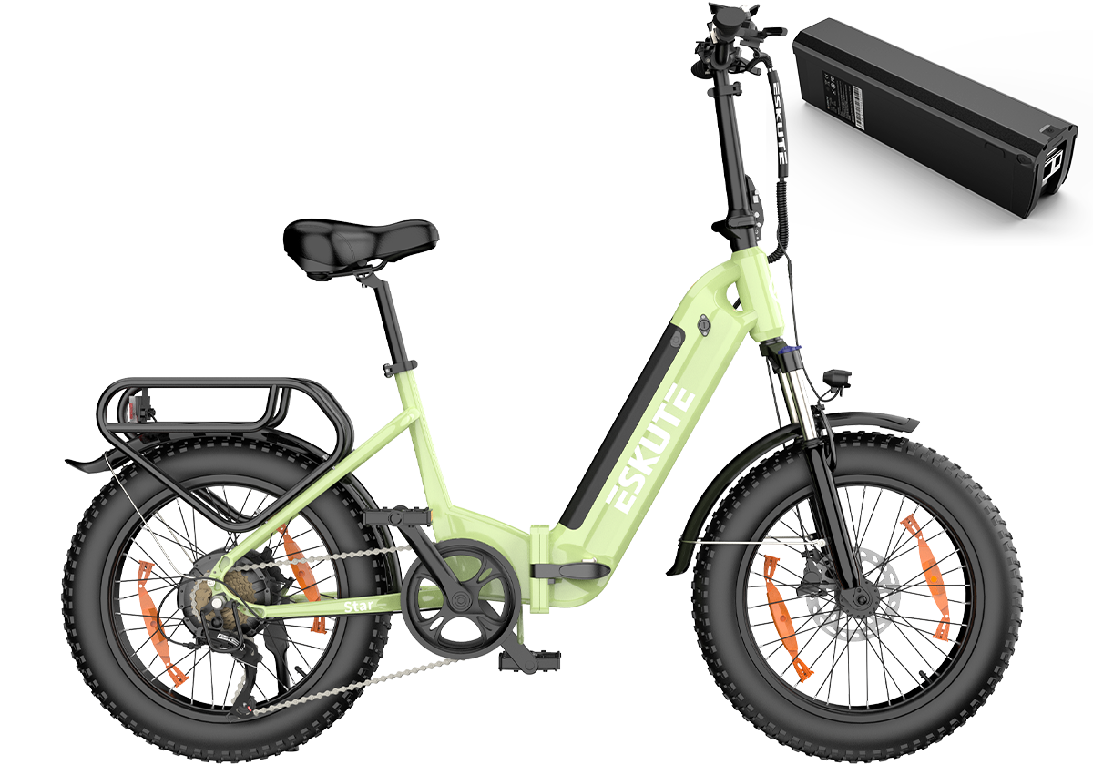 ESKUTE Star sulankstomas elektrinis FAT dviratis